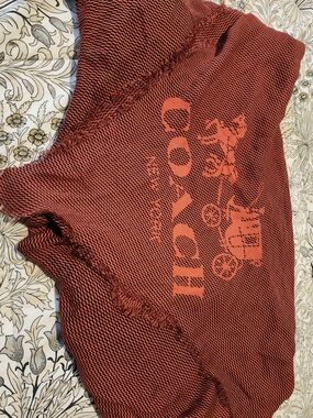 Coach Red and Black Logo Scarf.